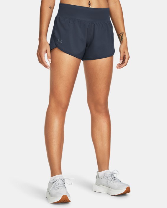 Damen UA Fly-By Elite 3'‘ Shorts, Gray, pdpMainDesktop image number 0